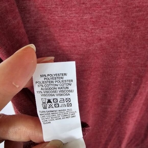 Lucky Brand Heathered Pink Patriotic Tshirt Sz M Scoop Neck Casual Americana USA - Picture 5 of 6